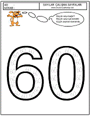 okul öncesi 60 sayısı çizgi çalışması